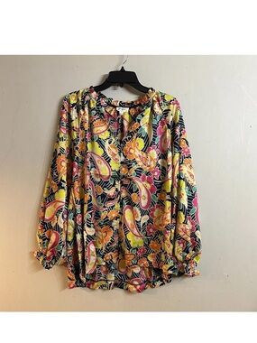 Women’s Long Sleeve Umgee Top,  Large Paisley, Boho Style